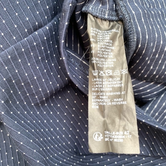 Burton of London Navy Blue Swiss Dot Mini Dress - Picture 8 of 8